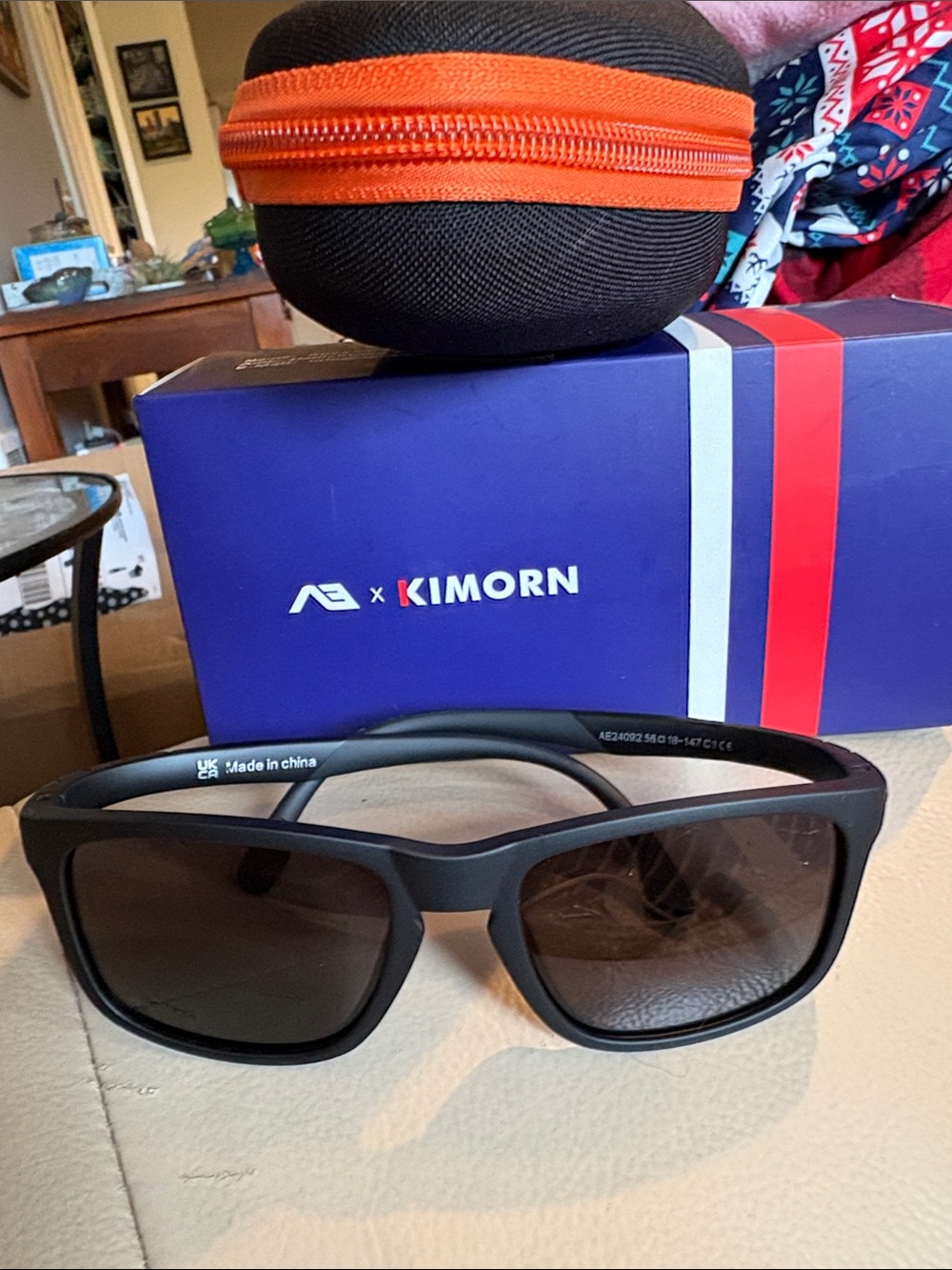 Kimorn Men’s Sunglasses — Black Frame with Smoke Lenses